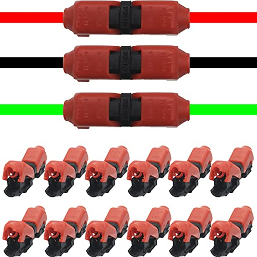 Low Voltage Wire Connectors, CTRICALVER 1 Pin 1 Way H Shape Quick Splice Solderless Electrical Wire Terminals for0.35-0.5mm²(20/22 AWG) Cable Wire (12pcs)