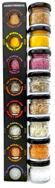 TERRAMAR MALLORCA - Gourmet Salze BLACK EDITION, Meersalz Geschenke aus Mallorca das ideale Gewürze Geschenkset Salzset (8x25g)