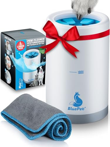 BluePet Nettoyeur Pattes pour Chien, Cure-Pattes Chiens, Lave Patte du Animal, Enlève la Saleté & la Crasse, Nettoyage en Douceur (L (10-25 kg))