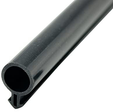 10M Plastic Steel Door Window Sealing Strip Silicon Rubber Door Window Seal Draft Stopper Hollow Bulb Barb Tubular Gasket O Type (Big O/ 10MM, Black)