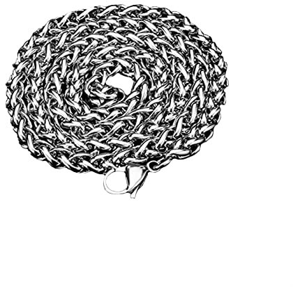 Daesar Silber Kette 66CM Herren ohne Anhänger, Weizenkette Breit 3MM Halskette Edelstahl Silber Charms Partnerkette