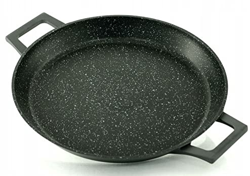 Cheffinger Paella-Pfanne 36cm | Induktion Paellapfanne | Bratpfanne Paella inkl. Handschuhe | Servierpfanne