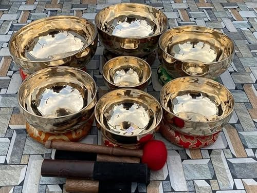 Professionelles Chakra-Heilungs-Klangschalen-Set, Chakra-Frequenz, gestimmte Klangschalen, 7-tibetische Schale, sieben Noten und Chakra-Set