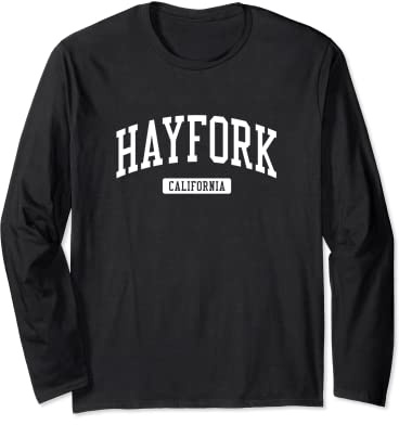 Hayfork California CA Vintage Athletic Sports Design Long Sleeve T-Shirt