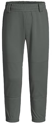 QBK Youth Toddler Baseball Pants Softball Pants Kids Tee Ball Pants for Boy Girl 2T-17YearsDark Grey 8-9 Years