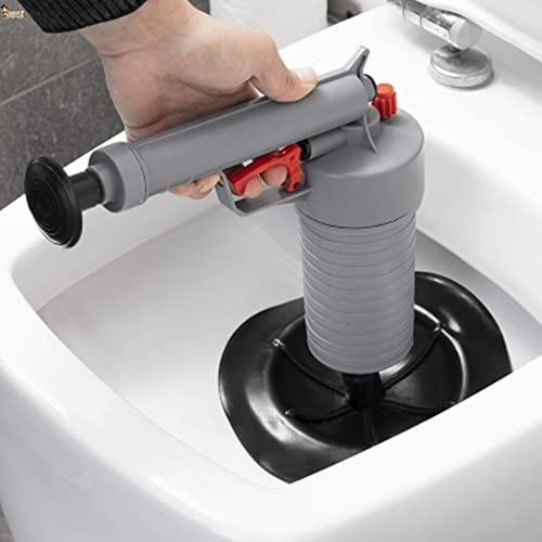 BricoLoco.com Desatascador tuberías a presión. Pistola desatascadora aire comprimido. Con adaptadores para desatascar lavabo, fregadero, ducha, wc, sumidero. Alta eficacia. Resultados sorprendentes