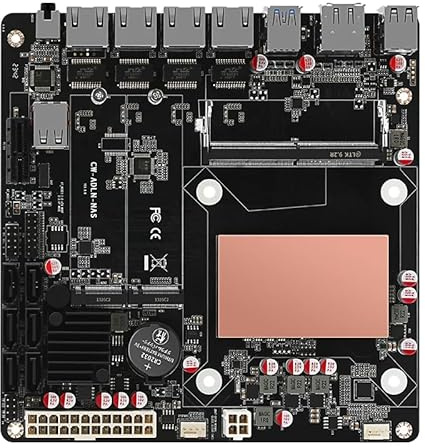 HKUXZR N100 Carte mère Industrielle NAS 4 cœurs 4 Fils Processeur Basse Puissance 4 x 2,5 G i226 réseau M.2 Slot 6 x SATA DP HDMI 2.0 PCIE × 1 DDR5
