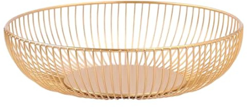 QOKLIYUI Panier à Fruits en Fil métallique élégant, léger et Portable, adapté à Toutes Les Occasions, Panier à Fruits en métal, Bol à Fruits en Fer, Or