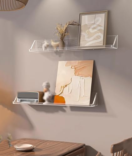 Magazinständer Broschürenhalter 2/3er-Pack Zeitschriftenständer zur Wandmontage, durchsichtig, hängendes Bücherregal, Aufbewahrungsregal, dekorativer Zeitschriftenhalter, Präsentationsständer für Büro