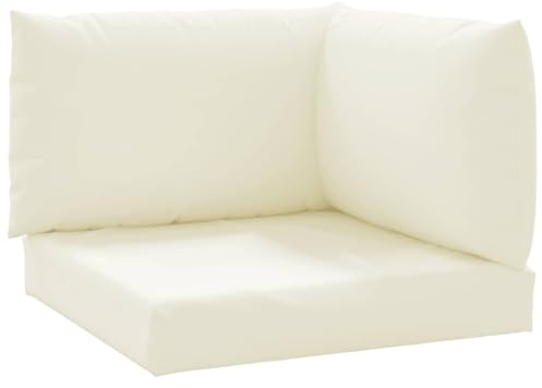 vidaXL Palettenkissen 3-TLG. Cremeweiß Oxford-Gewebe