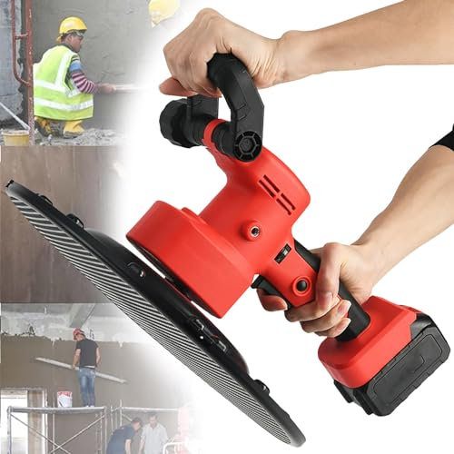 Cazzuola per Calcestruzzo Betoniera, Levigatrice per Pareti, Regolazione a 6 velocità 80-200 Giri/min 1800 W Cazzuola per Stucco per Malta Cementizia per Intonaco Elettrico,1battery