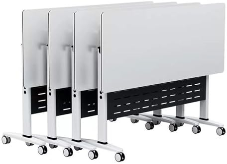 4PCS Schreibtisch Klappbar - Konferenztisch - Zusammenklappbarer Büro-Besprechungstisch Mit Klappdeckel, Mit Feststellbarem Rad, Mobiler Konferenztisch Für Schulungsseminare ( Size : 120X50X75 CM )