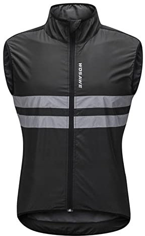 Celucke Fahrradweste Herren Leicht Sommer Atmungsaktive Reitweste Reflektierende Weste Reflektierendes Laufweste Winddicht Wasserdicht Softshell Windweste Mesh-Futter Innen ärmellose Sportweste