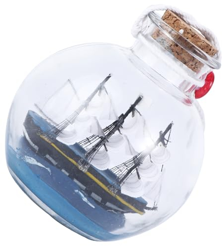 Cabilock 1stück Glasflasche Mit Boot Dekoratives Element Kreatives Driftglas-flaschen Ornament Für Tisch Und Bürodekoration Stilvolle Handwerkskunst in Verschiedenen Farben