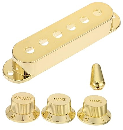 Abaodam Humbucker Abdeckungen Schützende und Abriebfeste 7 Stück aus Kunststoff in Gold Tonabnehmerabdeckungen für E-gitarren Passend für Gitarrenhals und Bridge