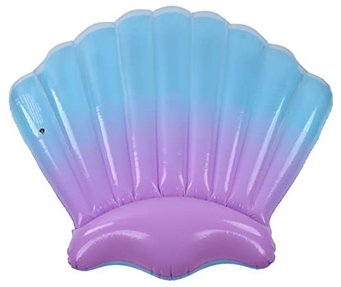 Lit flottant gonflable en PVC en forme de coquillage, lit flottant portable pour intérieur ou extérieur
