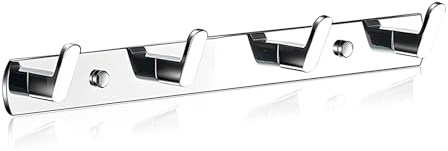 MINGCHI Attaccapanni da Parete Premium | Cromati Acciaio Inox 304 | 4 Misure (3-6 Ganci) | Portata 15kg | Montaggio a Percussione | Per Ingresso, Bagno, Cucina & Ufficio