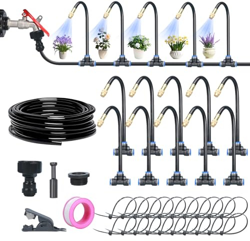 ACESOME Bewässerungssystem Garten, 360° Curved Garden Automatic Irrigation System, Bewässerungsschlauch, Bewässerung hochbeet für Garten, Rasen, Gemüsegarten, Bauernhof (10m)