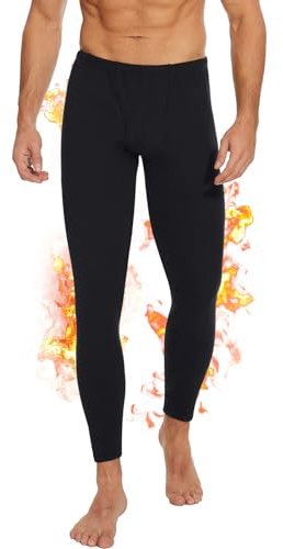 AMIYOYO Thermo Unterhose Lange Unterhosen Herren Thermohose Männer Thermounterwäsche Herren Hochtailliert Funktionsunterwäsche Atmungsaktiv Warme Fleece Skiunterwäsche für Winter