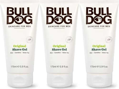 Bulldog Skincare Original Shave Gel With Aloe Vera For A Smooth And Comfortable Shave 175ml x 3 Pack