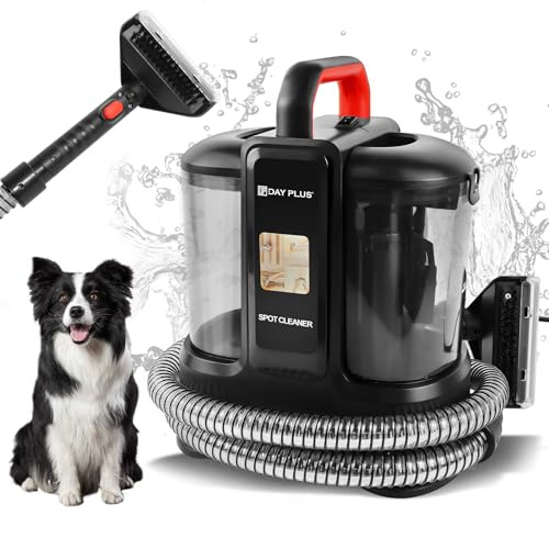 Carpet Cleaner, Portable Spot Cleaner, Compact Upholstery Cleaner, Powerful Carpet Stain Remover, Two-Tank Technology, Sofa Cleaner with Flexible 1.5m Hose, 4.25m Corded, Black