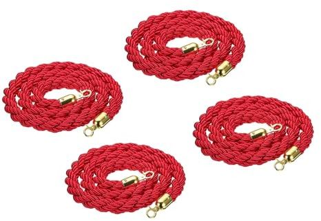 LQSYBHD Stanchion Rope,Corda Stanchion con Ganci,Corda Barriera,Corda per Corrimano,Corda di Controllo della Folla,per Decorazioni per Feste,Cinema(Size:9ft)