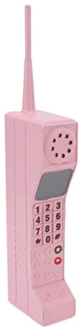 Xiuganpo Retro Brick Cell Phone Ornament, 90s Iron Material Phone Prop for Family Decoration, Photography Movie Scene, Old Fashioned PortableShooting Props Vintage Brick Decor (Pink)