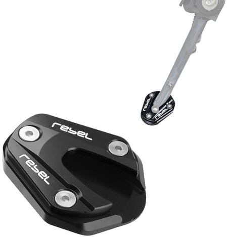 TOTHERIDER Motorrad-Ständer Unterlage Fuß-Seitenständer-Verlängerung Vergrößerungsplatte Unterstützung für Honda Rebel 500 300 250 CMX500 CMX300 CMX250 2017-2025 (Schwarz)