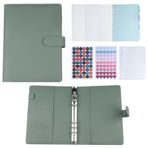 A5 Ringbuch Binder Set Nachfüllbar, 180 Blatt PU-Leder 6-Loch, mit Trennblättern & Reißverschlusstaschen, Praktisches Notizbuch für Schule, Alltag, Reise, Büro, Budgetplaner & Bullet Journal