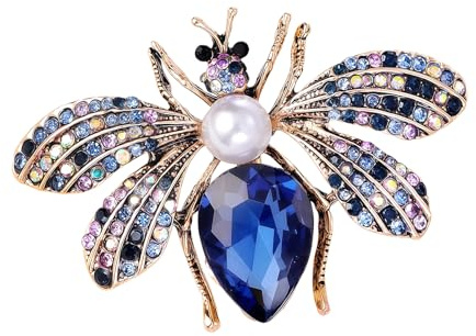 Élégante broche en forme d'abeilles décorée de diamants étincelants Accessoire de vêtements élégant pour femme Broche en strass
