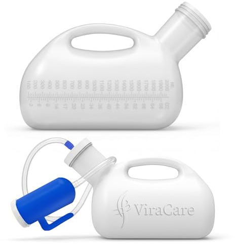 Portable Urine Bottles Male 2000ml| Male Urinal Collector for Bedridden & Elderly | Mens Urine Bottles Spill Proof | Pee Bottle for Men with Tube & Funnel |