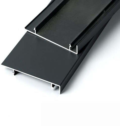 Coayuou Profil De Finition De Plinthe en Aluminium 125 Cm* 4 Pièces Protection De Bord De Sol Moulure De Protection De Mur Et De Plinthe pour Usage Domestique(Black,4cm)