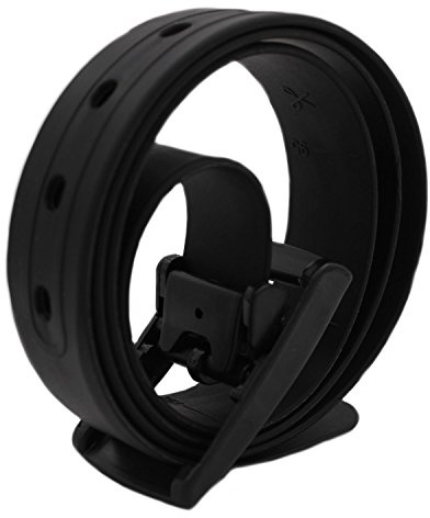 MESHIKAIER - Cintura unisex in silicone casual da donna e uomo + fibbia in plastica, Nero , Taglia unica