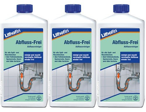 Lithofin Abfluss-Frei 3 l - von Abflüssen an Spül und Waschbecken in Küche & Bad