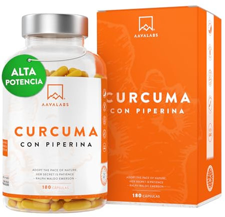 Curcuma con Jengibre y Pimienta Negra - 95% Curcumina - 180 Capsulas - 2 Curcuma con Pimienta Negra y Jengibre en Capsulas al día - 100% Veganas Turmeric