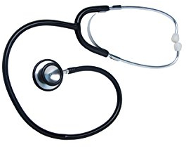 Pflegehome24® Stethoskop Flachkopf-Stethoskop schwarz, super Diagnostik, super Akustik