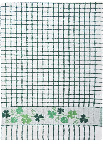Samuel Lamont & Sons Poli-Dri Jacquard-Geschirrtuch, Grün, Kleeblatt, Größe 50 x 70 cm, 100% Baumwoll-Frottee, Ultra-saugfähig und superweich, maschinenwaschbar, Grün, Einheitsgröße