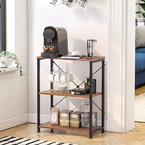soges Étagère Rangement Desserte pour Cuisine, Étagère à Four de Micro-Ondes, Table Appoint avec Étagères, Bout de Canapé, Table 60x30 cm pour Salon Couloir Entrée,