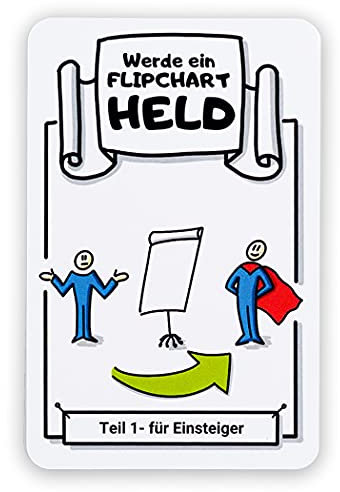 Flipchart Karten Set | Werde ein Flipchart Held | 32 Karten | Schritt-für-Schritt Anleitungen | Zeichnen lernen für Erwachsene auf Flipchart Papier