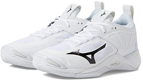 Mizuno Wave Momentum 2 - Zapatos de Voleibol para Mujer, Blanco/Negro, 40.5 EU