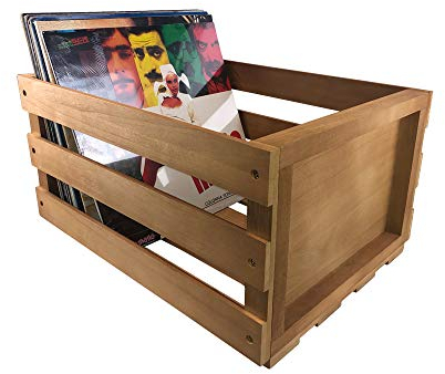 7even Schallplatten Holzkiste/Aufbewahrungskiste, Natur, für LP´s