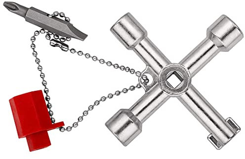 LONSVTTU Llave de cruz universal, práctica llave de triángulo en cruz, herramienta de plata, llave cuadrada, utilizada para contadores de agua y electricidad, contadores de gas