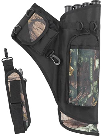 Storage Bag Portable 4 Tube Quiver with Shoulder Strap, Competitive Recurve Bow and Outdoor Archery Fitting for Outdoor Archery Sports(Camouflage)