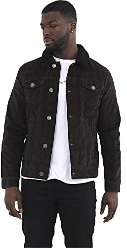 BRAVE SOUL Mens Corduroy Jacket Button-Up Casual Jacket with Soft Cotton Fabric Classic Collar Outerwear Jacket for Men, S to 2XL