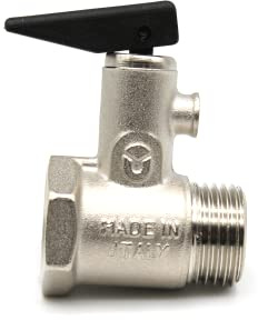 DOJA Barcelona | Valvula de Seguridad Termo | Valvula Purgar Radiadores | 1/2 Macho - Hembra con Palanca | 8,5 ± 0,5 Bar | Válvula para Termo Electrico, Calentador de Agua Electrico, Calefaccion