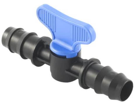 acquaverde Mini Valvola a Cilindro, Rubinetto Portagomma per Impianti, Sistemi e Tubi di irrigazione a Goccia, Nero Made in Italy - Orto Facile (1, 16 x 16 mm)