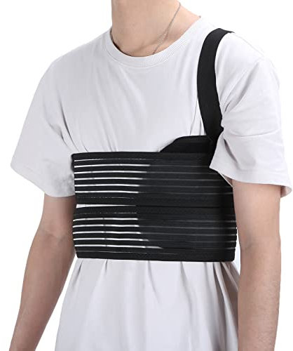 Honiwu Bandage nervuré cassé, ceinture côtelée élastique, respirante, réglable, pour hommes et femmes (L)