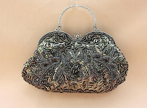 Abendtasche Damen Clutch Mode Retro Heavy Craft Perlen Stickerei Tasche Oblique Cross Dinner Bag Baipai Handtasche Grün