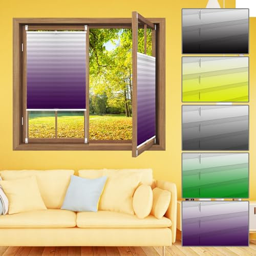 Faltrollo Plisseerollo Jalousie 40 x 40 cm Rollo Plise Plisee Plisse, Jalousien Zum Klemmen 60 Sekunden Plisseerollo Montage für Fenster nach Maß, Lila