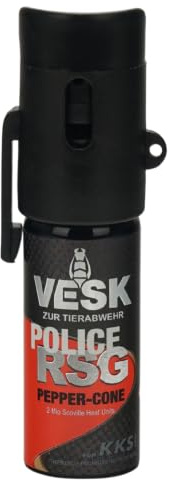 Pfefferspray 15ml Breitstrahl VESK Police RSG Pepper-Cone mit seitlichem Clip zur Tierabwehr